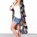 Zainafacai Women's Short Sleeve Beachwear,Sheer Chiffon Kimono Cardigan Solid Casual Capes Beach Cover up Blouse Navy B07N66SLDH